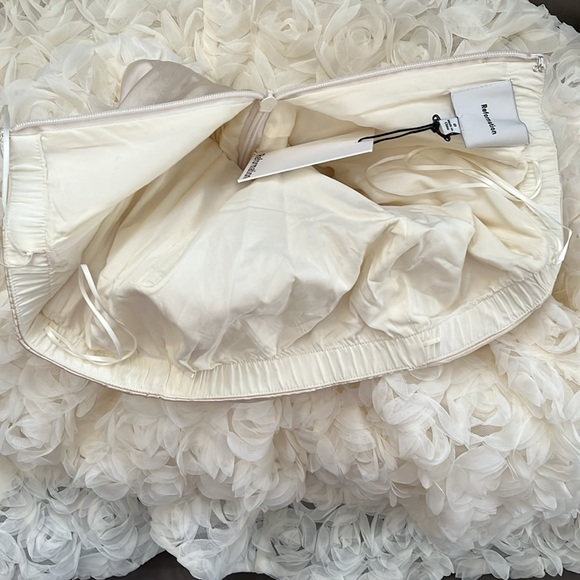 Reformation Rosy Dress-Ivory 3D floral skirt NWT - Picture 8 of 17